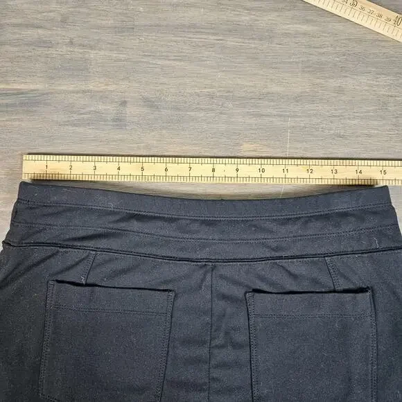 Athleta Womens Metro Skirt Skort Black Zip Pocket Lined Drawstring Size Small - Picture 6 of 7